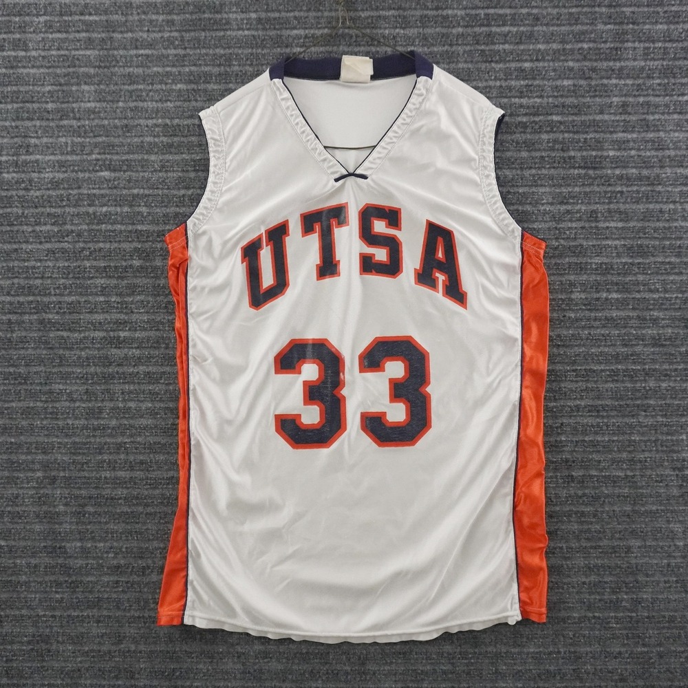 Vintage 90s Rawlings UTSA Basketball Game Worn Jersey 42 White Roadrunners 33